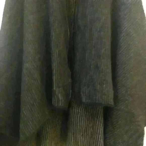 Maria Paola Calugi Italy Pinstripe Knit Wrap Wool Button Accent  Brown Black OS - Picture 5 of 10